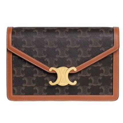 CELINE WALLET ON CHAIN MARGO IN TRIOMPHE CANVAS AND CALFSKIN