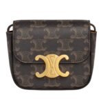 CELINE MINI CLAUDE IN TRIOMPHE CANVAS AND CALFSKIN