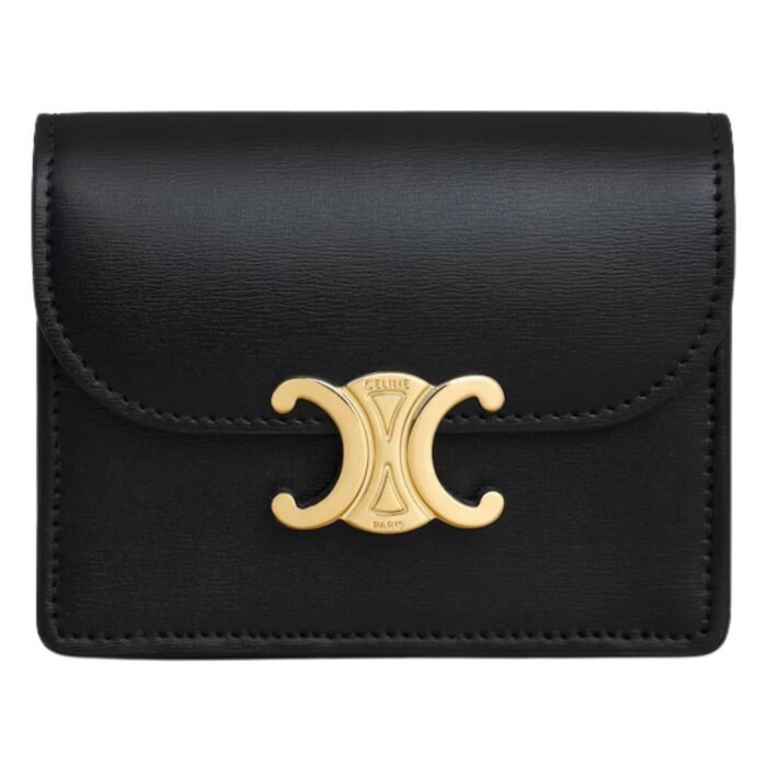 CELINE BUSINESS CARD HOLDER TRIOMPHE IN SHINY CALFSKIN VINTAGE ROSE