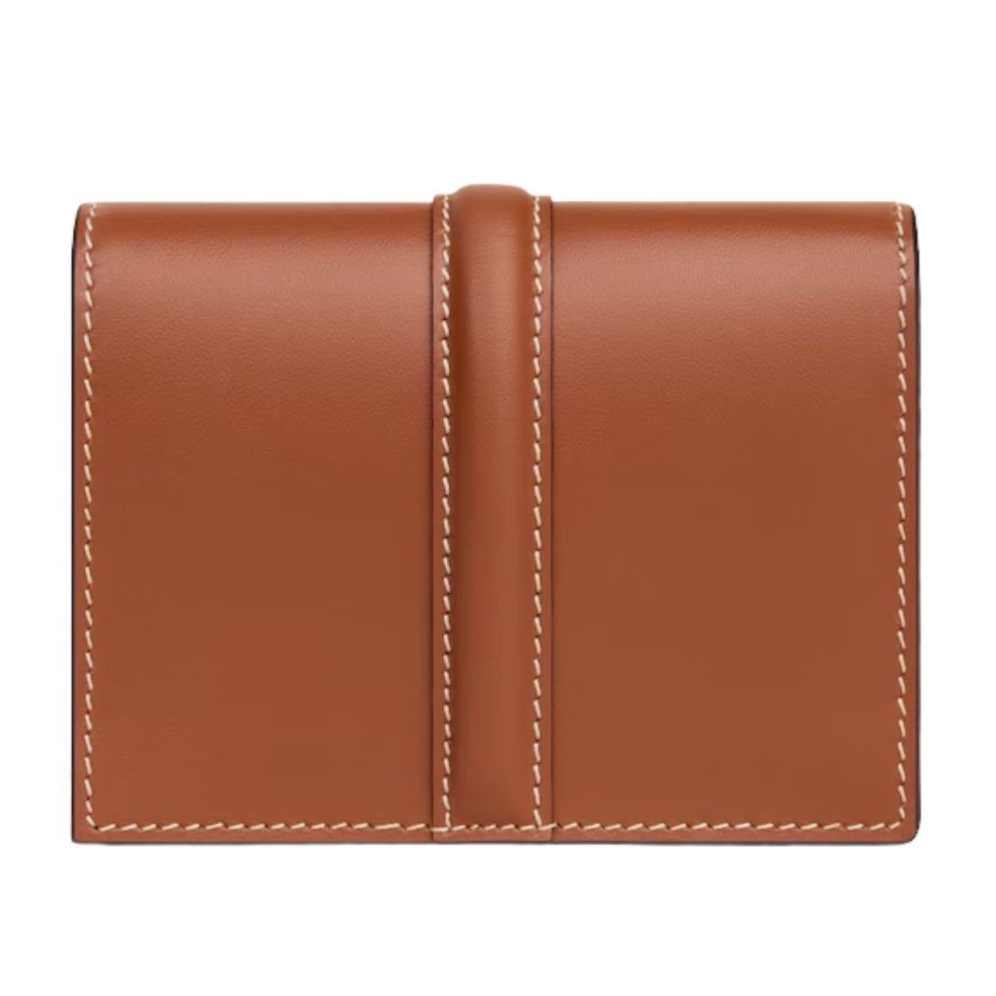10 CELINE CARD HOLDER WITH FLAP 16 IN SATINATED CALFSKIN TAN