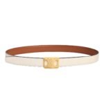 CELINE MEDIUM REVERSIBLE FRAMED TRIOMPHE BELT IN TAURILLON TAN-RICE