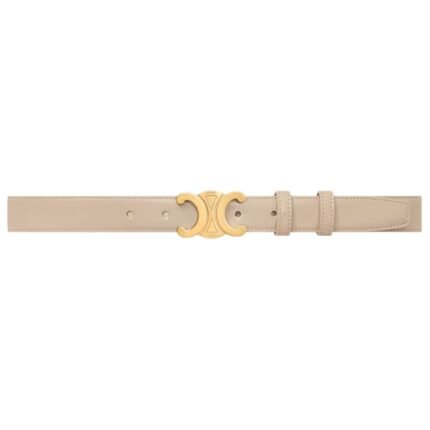 CELINE MEDIUM TRIOMPHE BELT IN TAURILLON LEATHER CAPPUCCINO