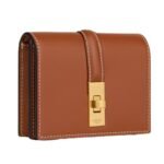 CELINE CARD HOLDER WITH FLAP 16 IN SATINATED CALFSKIN TAN