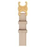 CELINE MEDIUM TRIOMPHE BELT IN TAURILLON LEATHER CAPPUCCINO