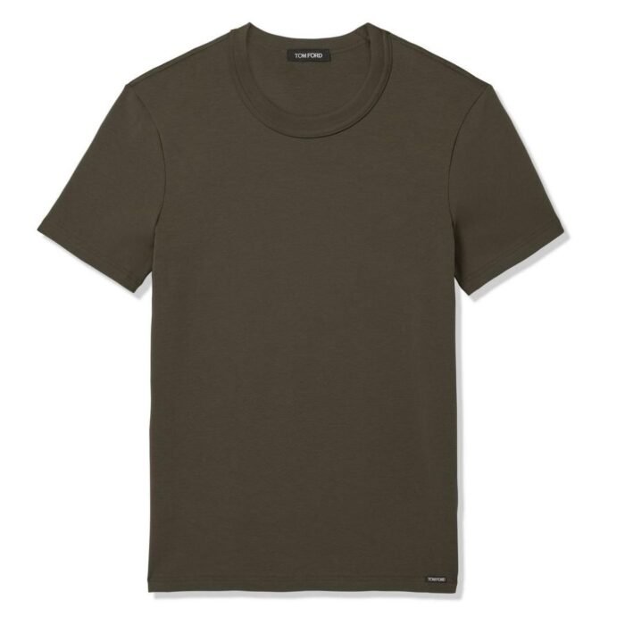 TOM FORD COTTON CREWNECK T SHIRT PALE SAGE