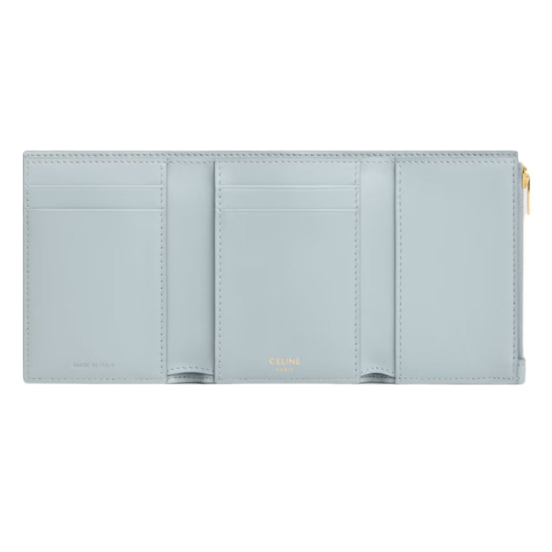 12 CELINE FINE WALLET VICTOIRE IN SUPPLE GRAINED CALFSKIN ICE BLUE