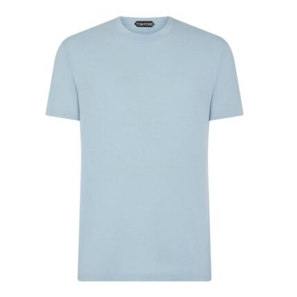 TOM FORD LYOCELL COTTON CREW T SHIRT SKY BLUE