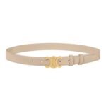 CELINE MEDIUM TRIOMPHE BELT IN TAURILLON LEATHER CAPPUCCINO