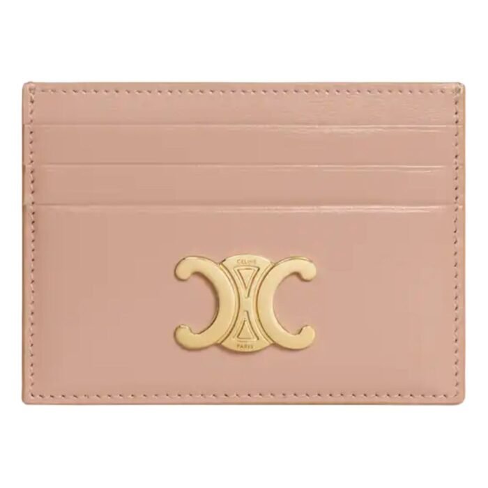 CELINE CARD HOLDER TRIOMPHE IN SHINY CALFSKIN RICE