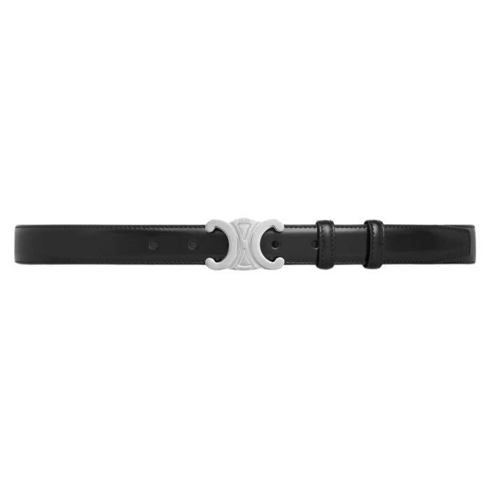CELINE MEDIUM TRIOMPHE BELT IN TAURILLON LEATHER CAPPUCCINO