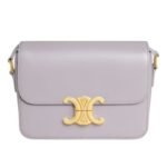 CELINE TEEN TRIOMPHE BAG IN SHINY CALFSKIN ICE BLUE