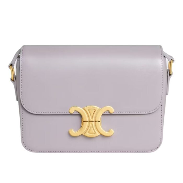 CELINE TEEN TRIOMPHE BAG IN SHINY CALFSKIN PASTEL PINK