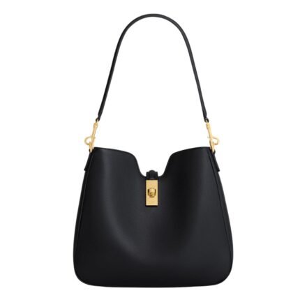 CELINE SMALL CAMILLE 16 SOFT BAG IN SMOOTH CALFSKIN BLACK