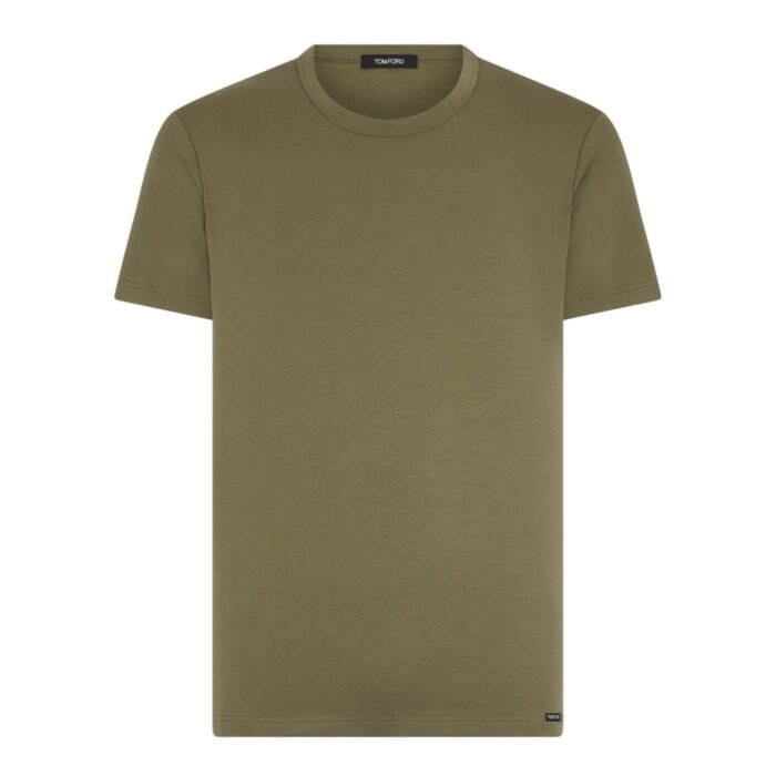 TOM FORD COTTON CREWNECK T SHIRT PALE SAGE