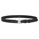 CELINE MEDIUM TRIOMPHE BELT IN TAURILLON LEATHER BLACK