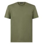 TOM FORD LYOCELL COTTON CREW T SHIRT PALE ARMY
