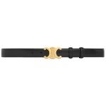 CELINE MEDIUM TRIOMPHE BELT IN TAURILLON LEATHER GLAZED BROWN