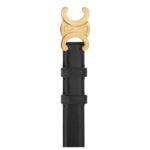 CELINE MEDIUM TRIOMPHE BELT IN TAURILLON LEATHER BLACK
