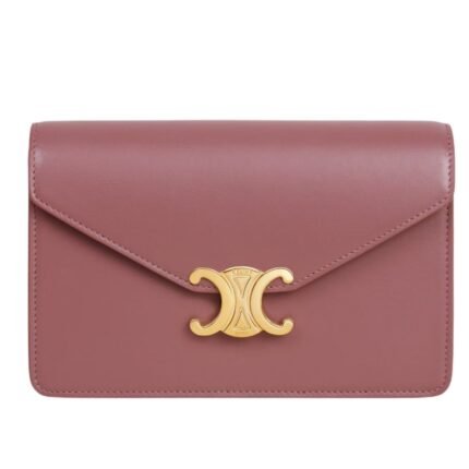 CELINE WALLET ON CHAIN MARGO IN SHINY CALFSKIN VINTAGE ROSE