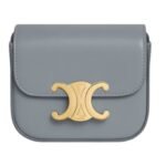 CELINE MINI CLAUDE IN SHINY CALFSKIN GREEN CLAY
