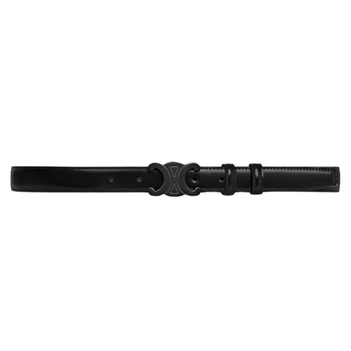 CELINE MEDIUM TRIOMPHE BELT IN TAURILLON LEATHER BLACK