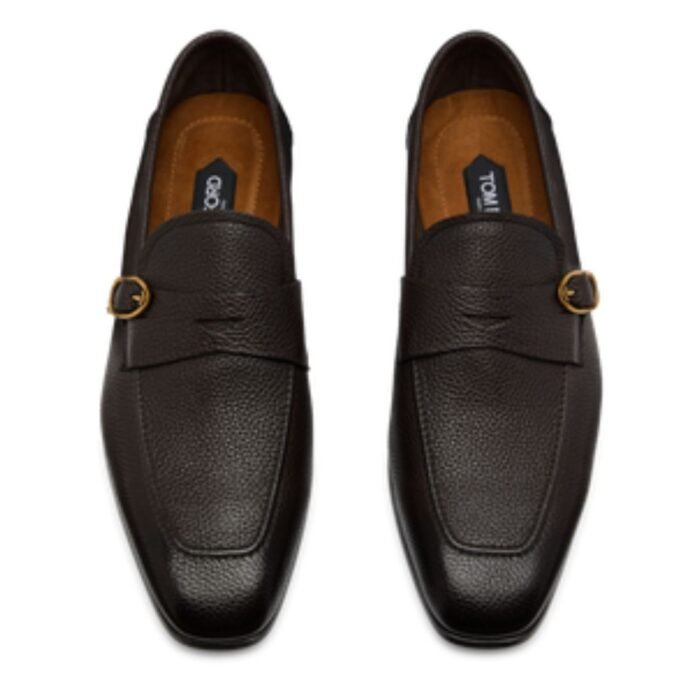 TOM FORD GRAIN DOVER BUCKLE LOAFER ESPRESSO