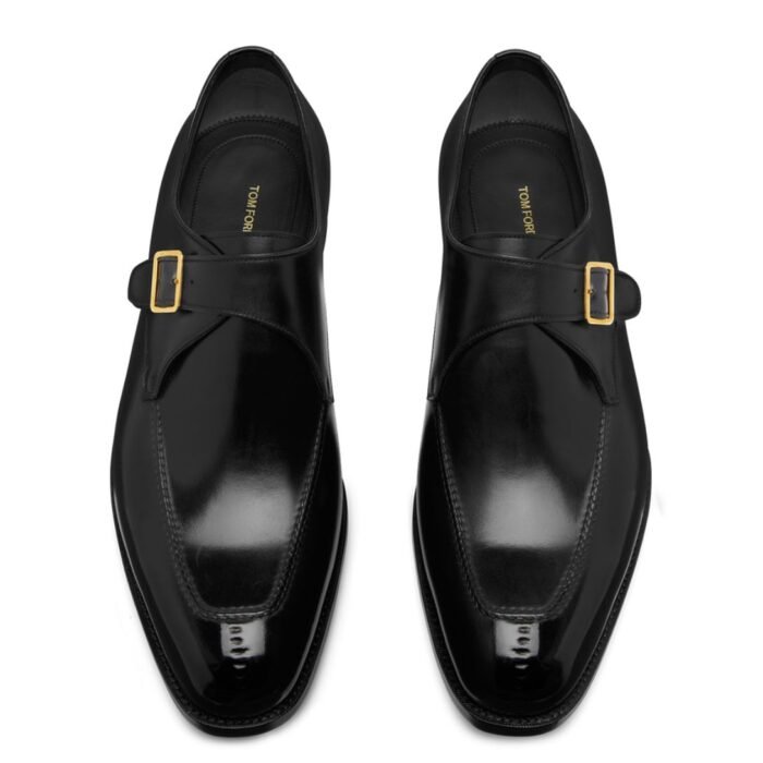 TOM FORD BURNISHED LEATHER TUDOR SINGLE MONK STRAP