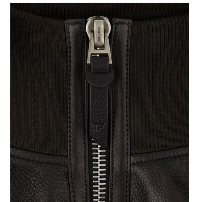 TOM FORD GRAIN LEATHER TRACK BOMBER