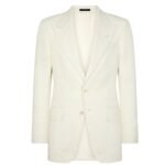 TOM FORD BASKET WEAVE SHELTON CARDIGAN JACKET WHITE