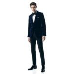 TOM FORD FLUID VELVET SHELTON COCKTAIL JACKET NAVY