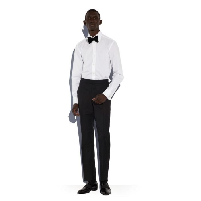 TOM FORD BLACK MOHAIR O'CONNOR EVENING TROUSERS