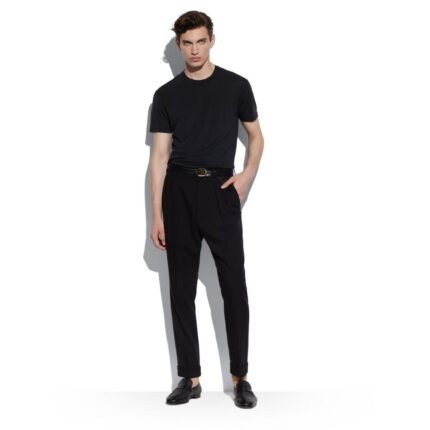 TOM FORD LYOCELL COTTON CREW T SHIRT BLACK