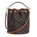 CELINE CLARA BAG IN TRIOMPHE CANVAS AND CALFSKIN