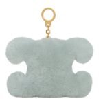 CELINE TRIOMPHE POM POM KEYRING WITH HEART IN SHEARLING AND CALFSKIN WITH GOLD FINISHING LIGHT CLAY