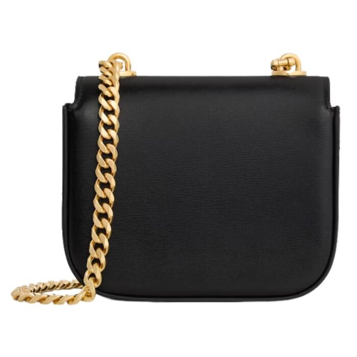 CELINE MINI CHAIN CLAUDE IN SHINY CALFSKIN BLACK