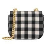CELINE MINI CHAIN CLAUDE IN VICHY TEXTILE AND CALFSKIN