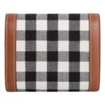 CELINE SMALL FLAP WALLET TRIOMPHE IN VICHY TEXTILE AND CALFSKIN