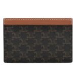 CELINE CARD HOLDER IN TRIOMPHE CANVAS WITH CELINE PRINT TAN