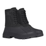CELINE RILEY LACE UP BOOT IN CANVAS BLACK