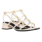 CELINE CLEMENCE MULTI TRIOMPHE SANDAL IN LAMBSKIN MILK