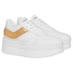 CELINE BLOCK SNEAKERS WITH WEDGE IN CALFSKIN AND LAMINATED CALFSKIN