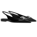 CELINE ALMA TRIOMPHE FLAT SLINGBACK IN GLOSSY CALFSKIN