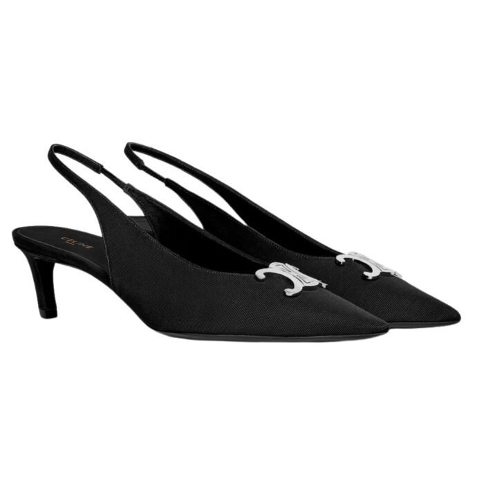 CELINE ALMA TRIOMPHE SLINGBACK IN GROS GRAIN