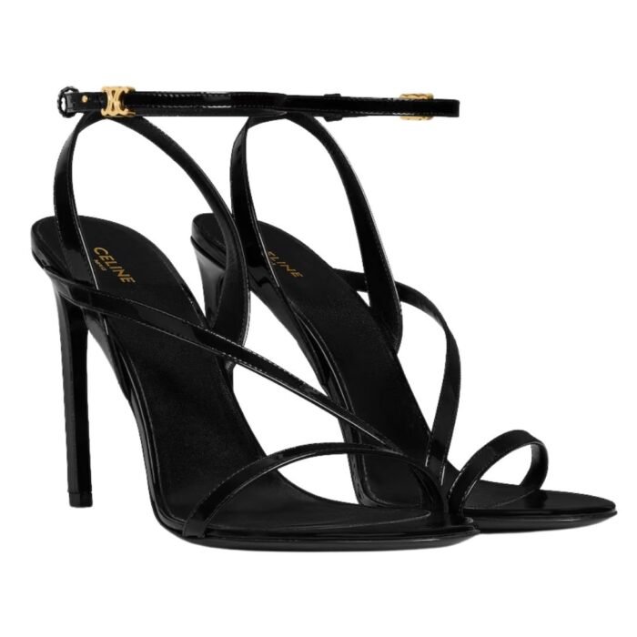 CELINE AVA TRIOMPHE STILETTO SANDAL IN PATENT CALFSKIN