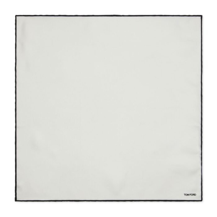 TOM FORD SATIN POCKET SQUARE WHITE