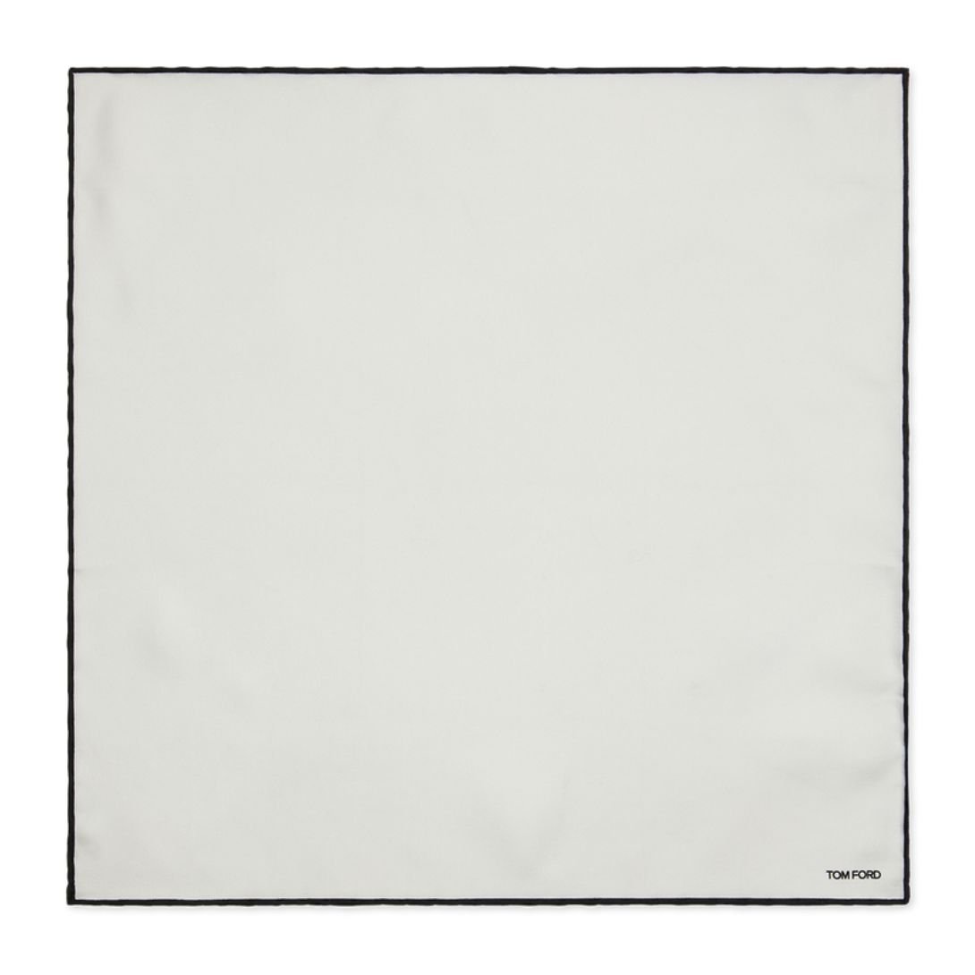 2 TOM FORD SATIN POCKET SQUARE WHITE