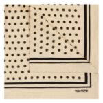 TOM FORD POLKA DOT SQUARE DESIGN POCKET SQUARE CHAMPAGNE