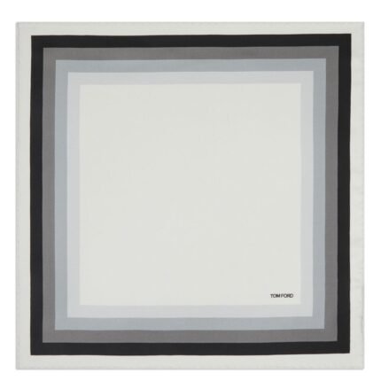 TOM FORD GEOMETRIC SILK POCKET SQUARE MULTI BLACK