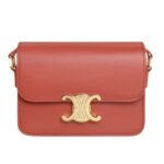 CELINE TEEN TRIOMPHE BAG IN SHINY CALFSKIN OAT BEIGE