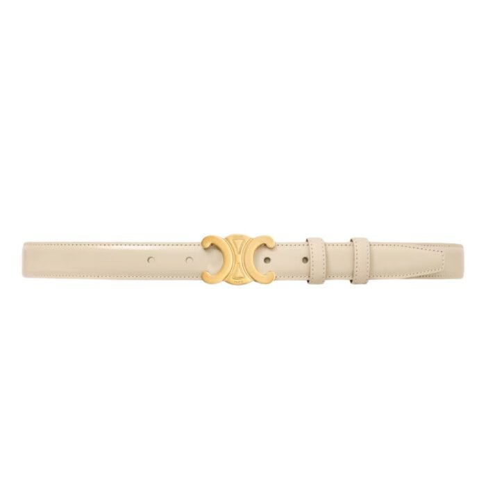 CELINE MEDIUM TRIOMPHE BELT IN TAURILLON LEATHER BLACK